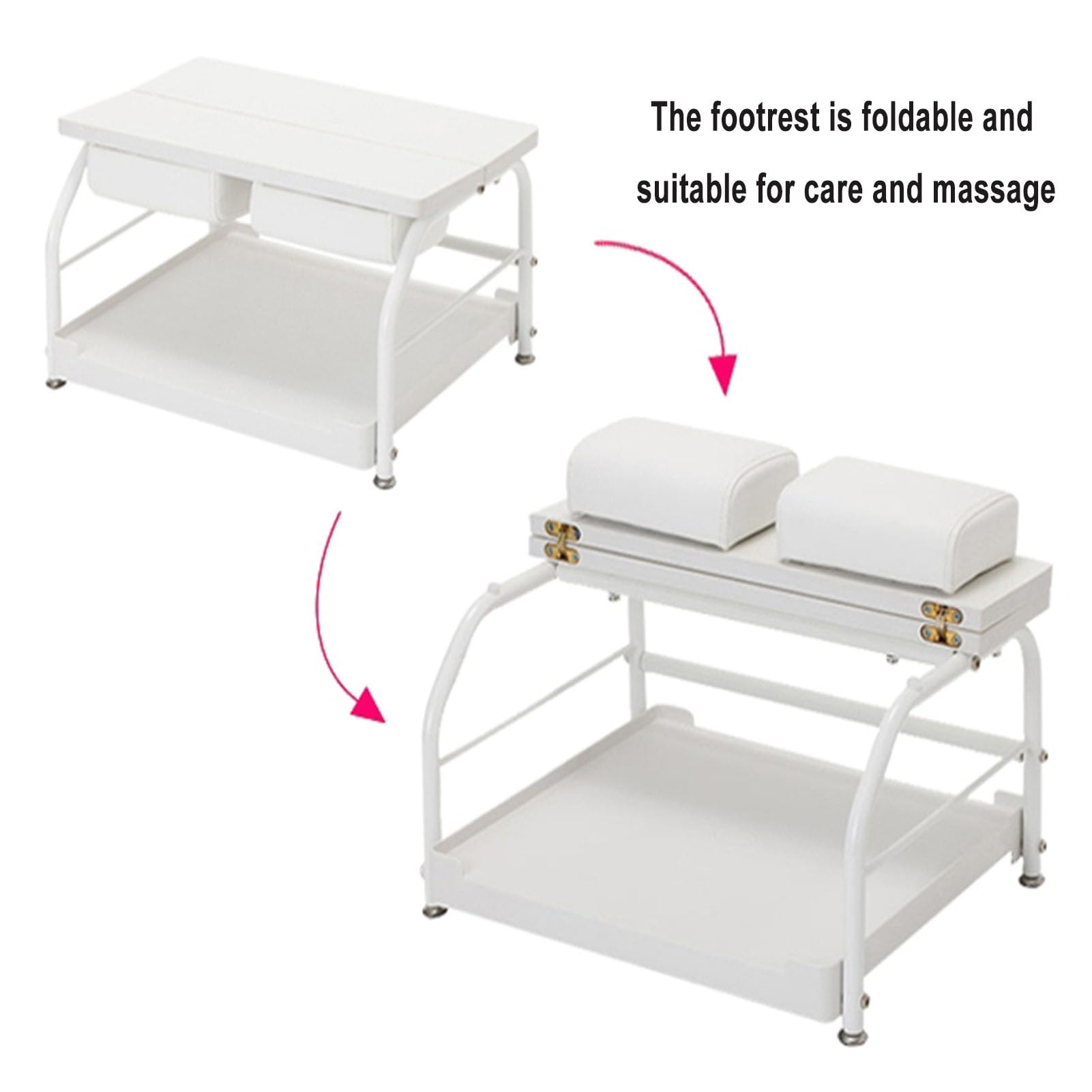 Carrello portatile per pedicure con poggiapiedi, stazione mobile per saloni di bellezza, spa e pediluvio