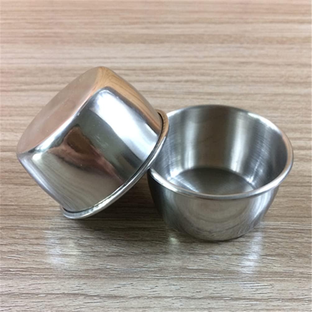 Luxshiny 6pcs Stainless Steel Sauce Cup, Ramekin Sauce Dipping Bowl Condiment Cups for Home Restaurant Kitchen