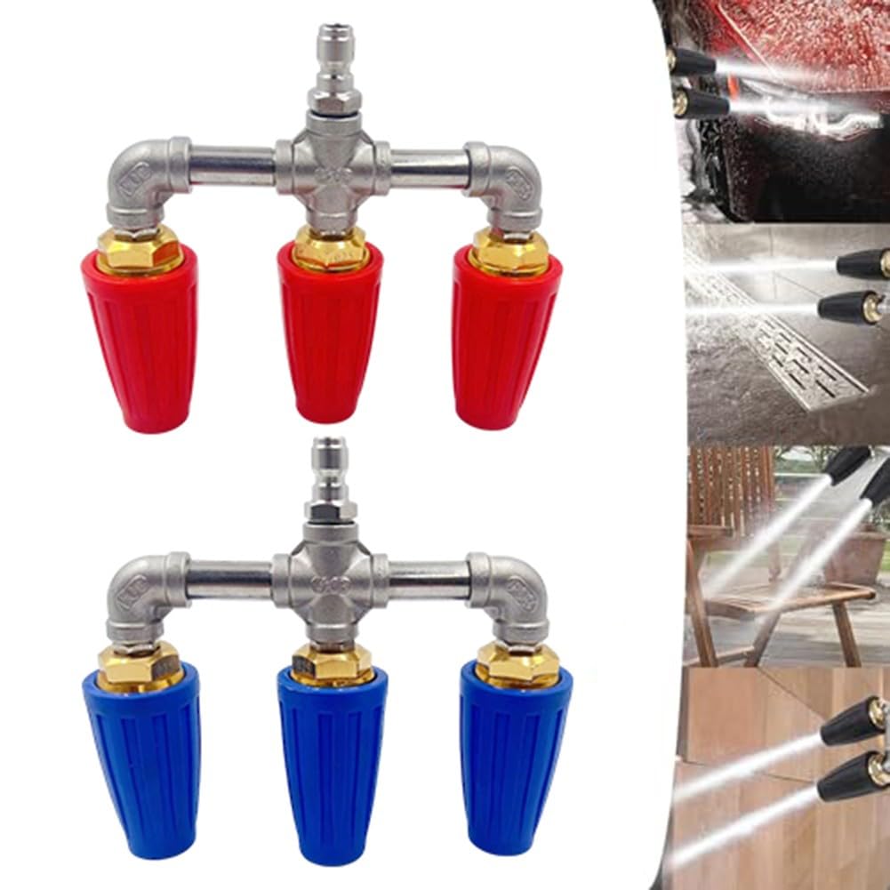 Ugello ad alta pressione girevole a 360° per migliorare le prestazioni di pulizia esterne. Doppio ugello rotante per idropulitrice. Triplo ugello turbo con tappo girevole a 360°