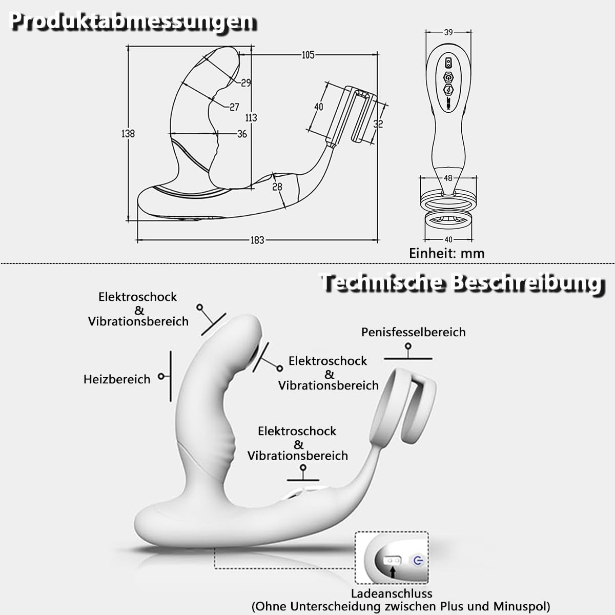 Prostata Vibrator Analvibratoren Elektroshock Sex Spielzeug für Männer