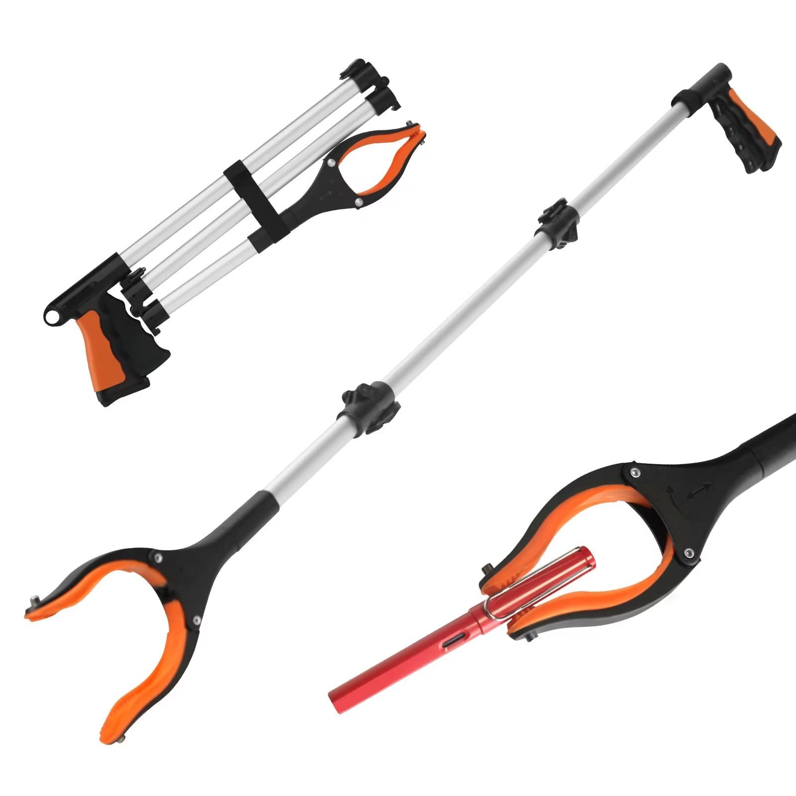 Buy 43'' Long Grabber Tool, Foldable Reacher Grabber Pickup Tool with Rotating Jaw