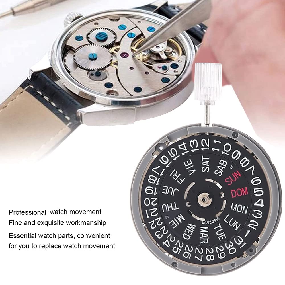 Carriere 1 Pezzo NH36/NH36A Doppio Calendario Orologio Nero Movimento 3 Posizione Orologio Movimento Meccanico Automatico Parti Accessori