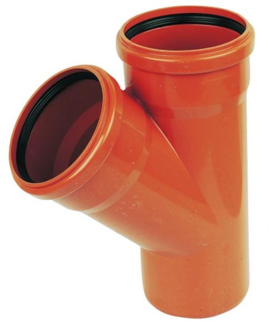 FLOPLAST Underground Drain 110mm 45' Double Socket Junction