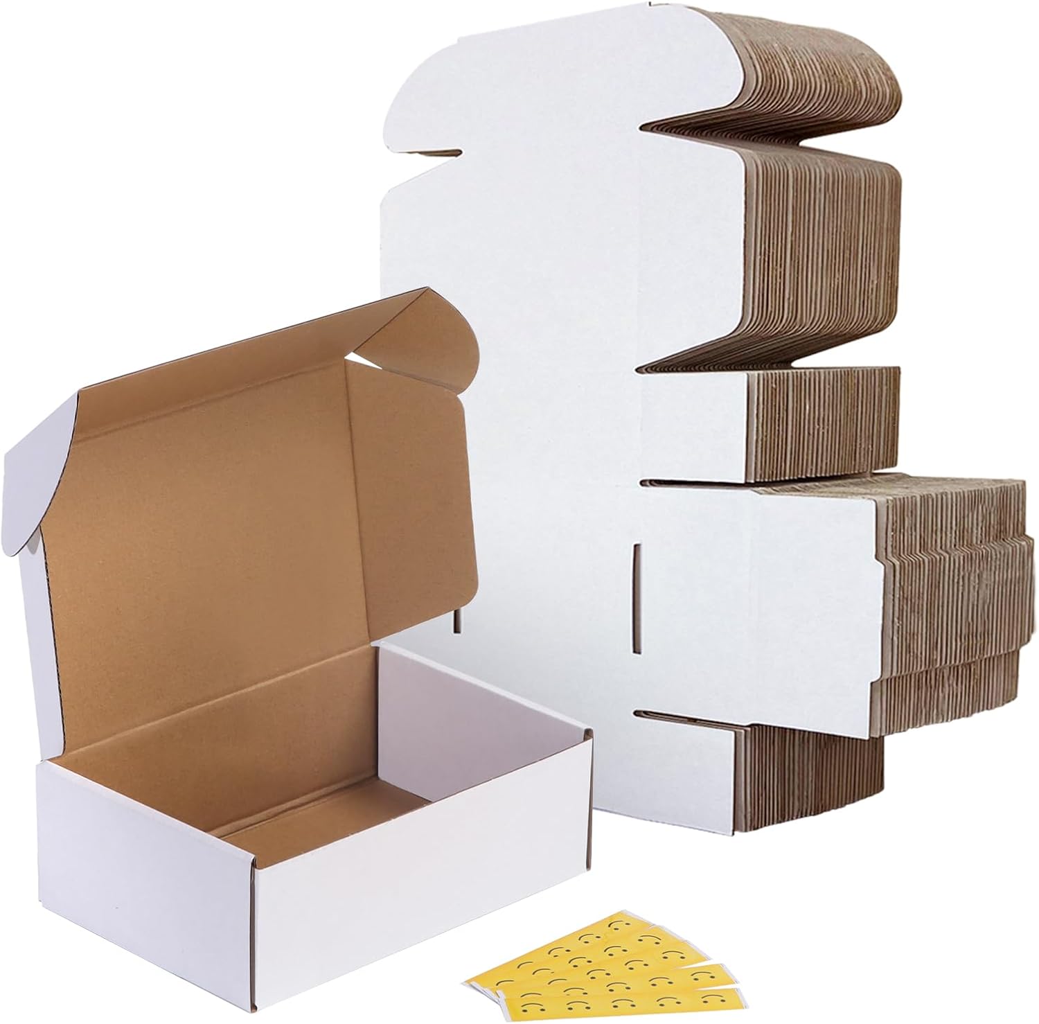 RLAVBL 9x6x3 Shipping Boxes Set of 25, White Corrugated Cardboard Box