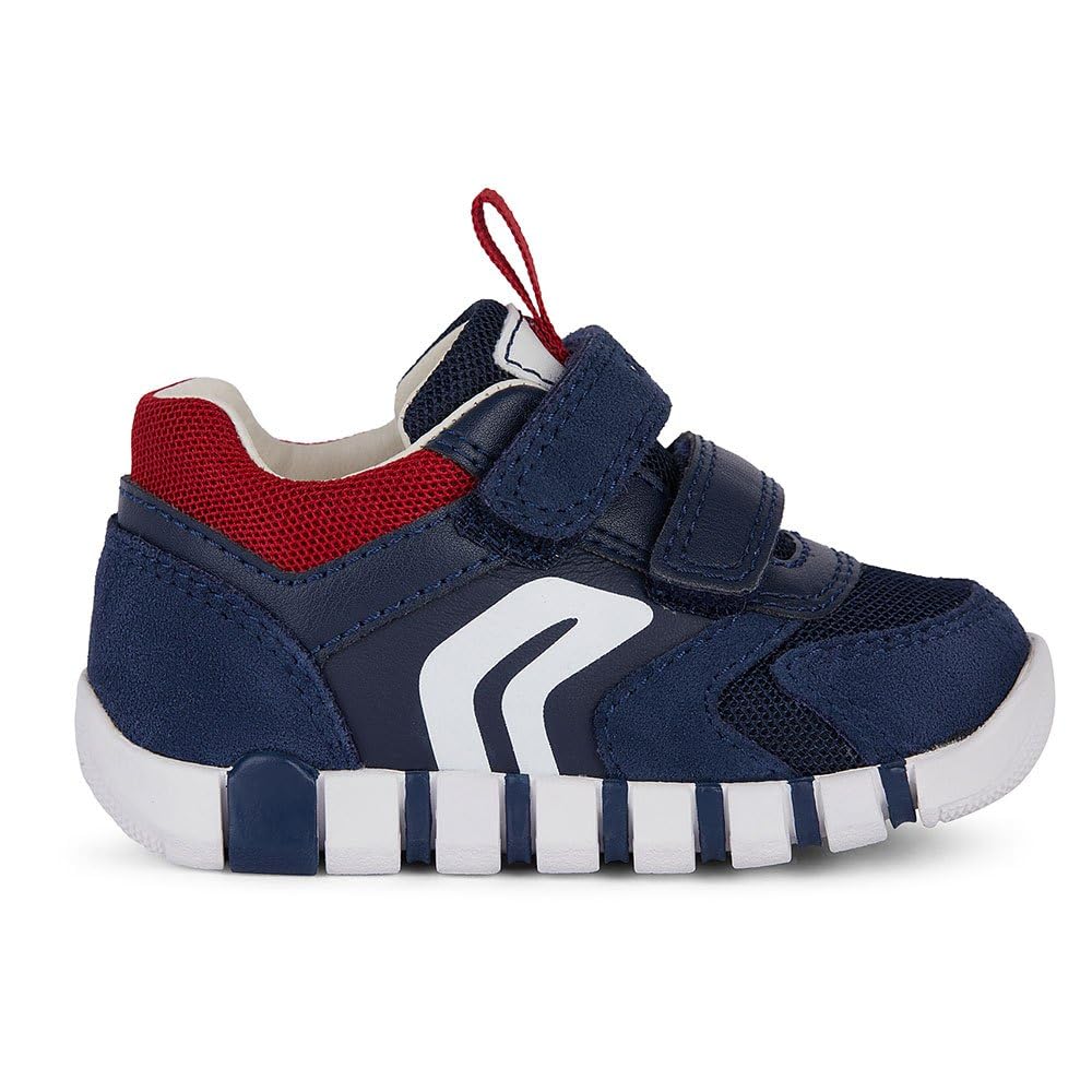 Geox Baby Iupidoo Boy 8 Sneaker, Navy/Dk Red, 5.5 Infant