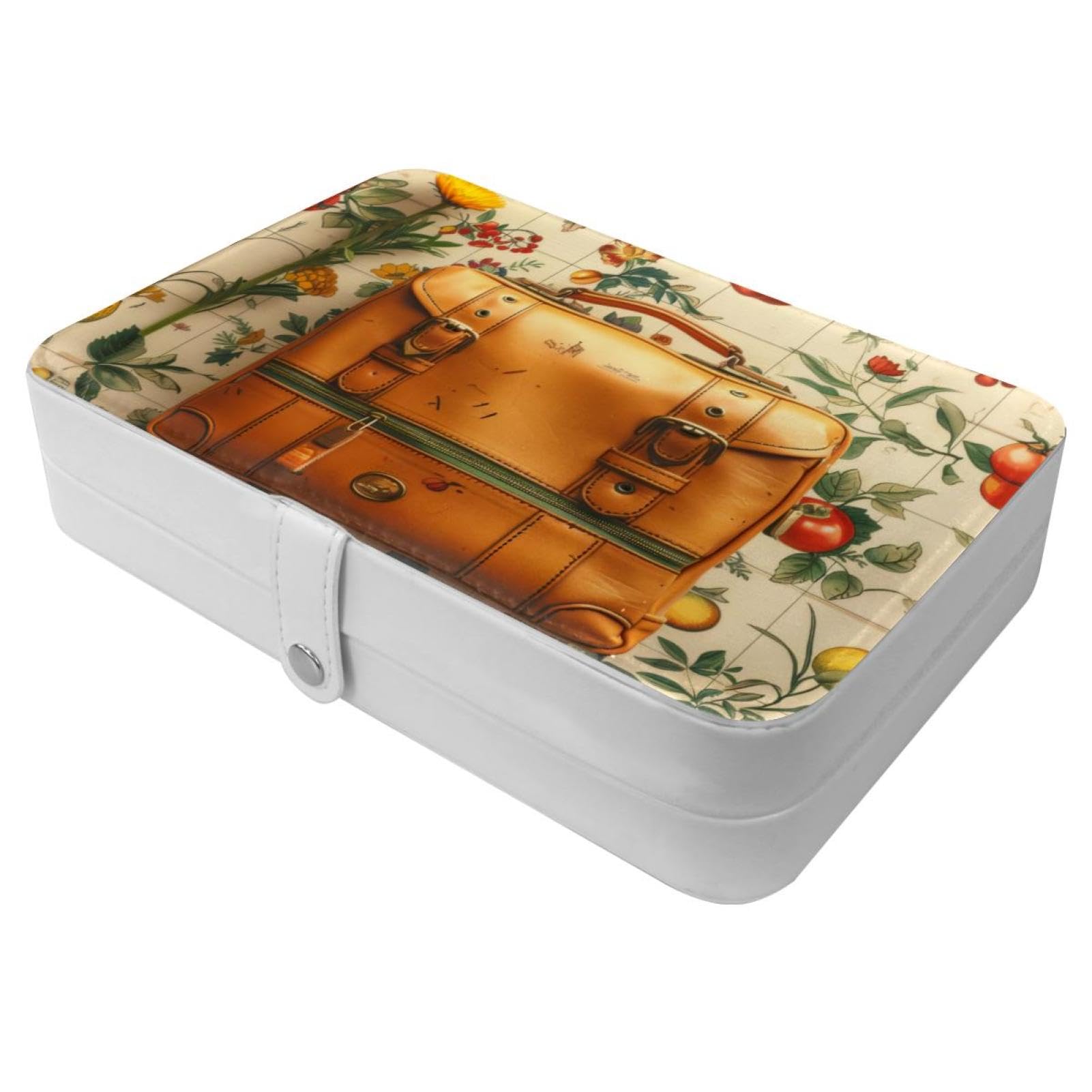 Boîte à bijoux portable pour bagues et boucles d'oreilles avec boucle de sécurité