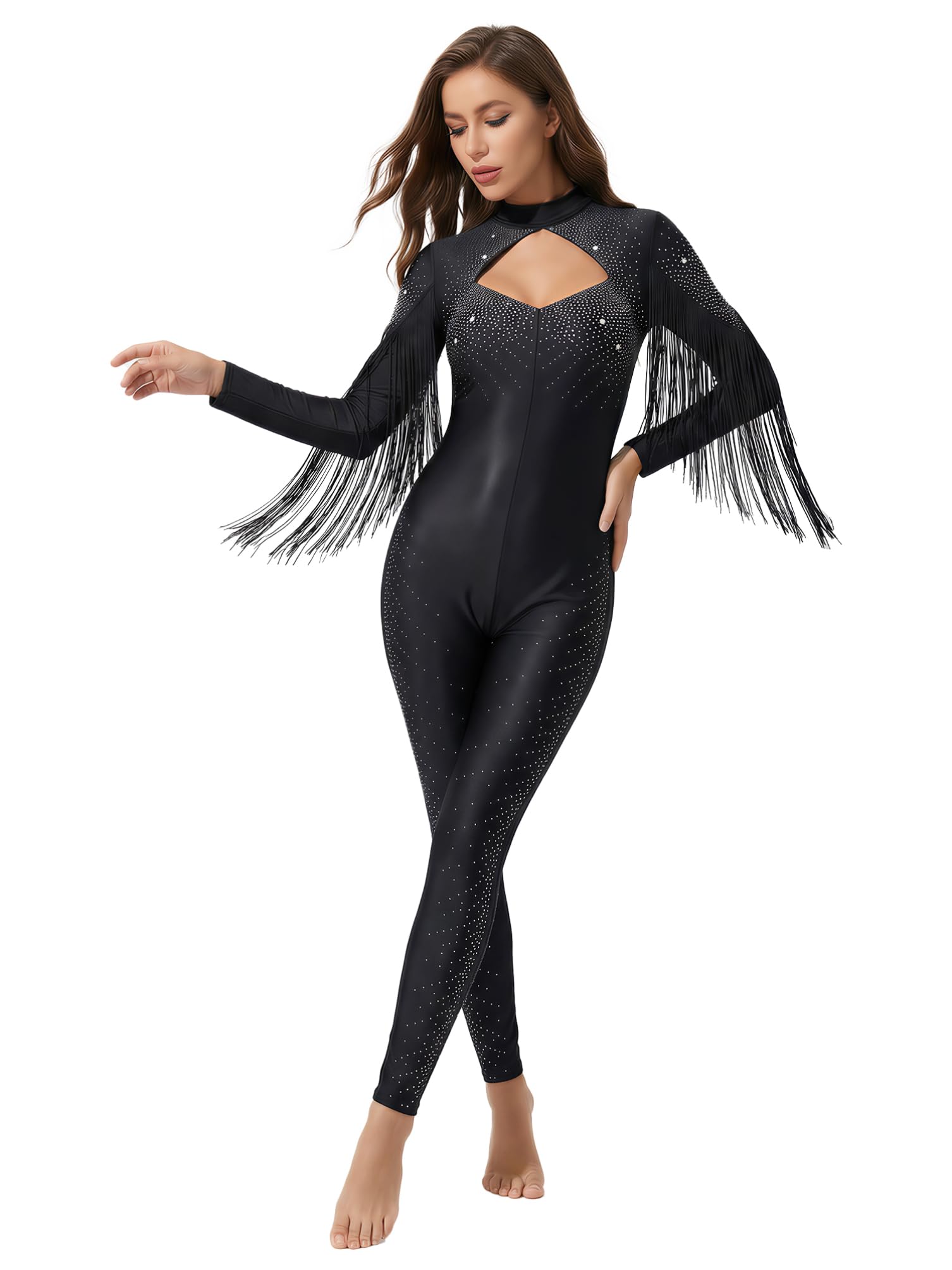 dPois Body da Pattinaggio Artistico Donna Manica Lunga Balletto Body Danza Classica Ginnastica Artistica Ballet Leotard Bodysuit da Allenamento Dancewear Performance