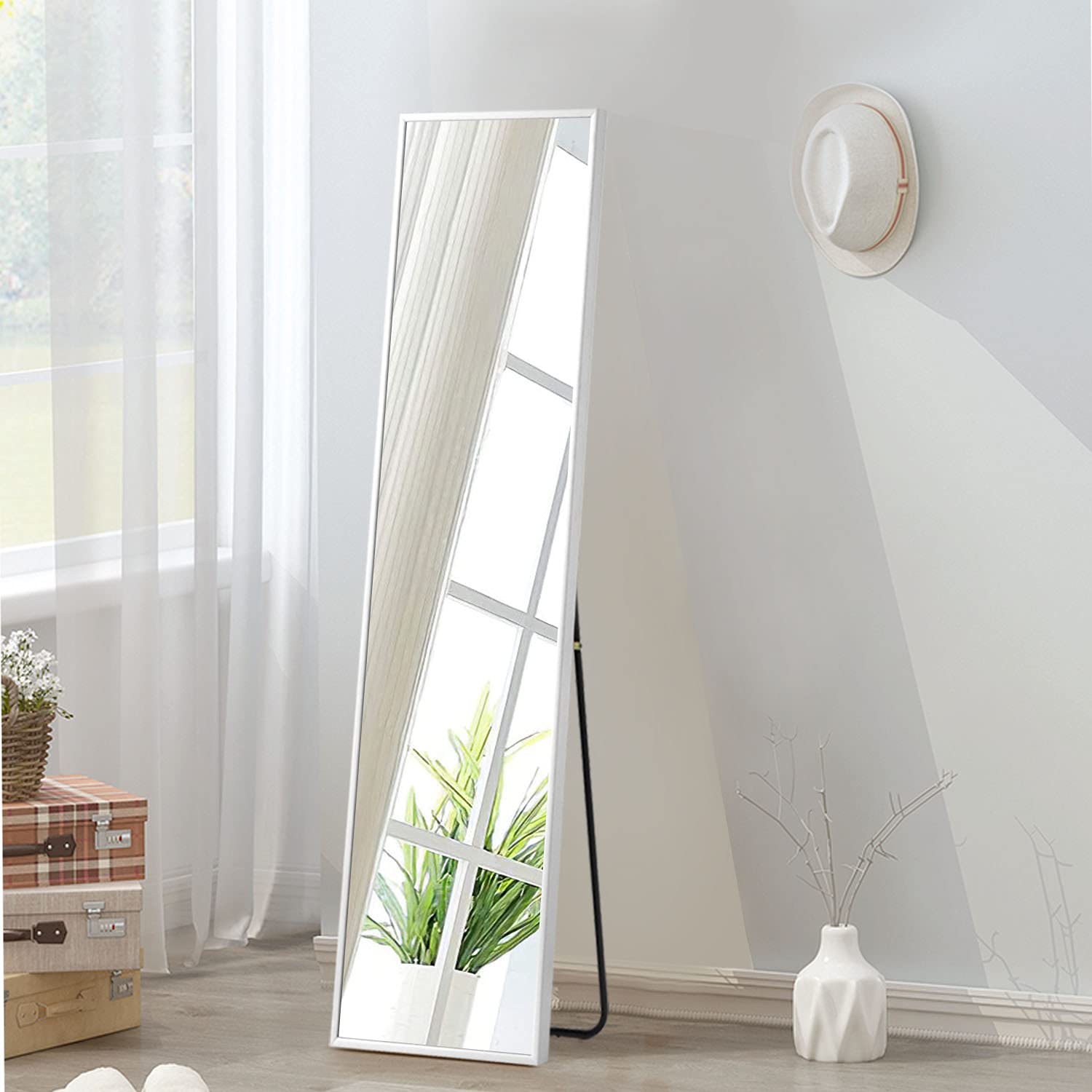 Amazon.co.jp: 明鏡工房 全身鏡 大きい 姿見鏡 アルミフレーム