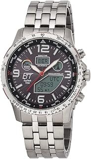 ETT Eco Tech Time Funk Solar Weltzeit Herren Uhr Chronograph mit Titan Armband EGT-11572-21M