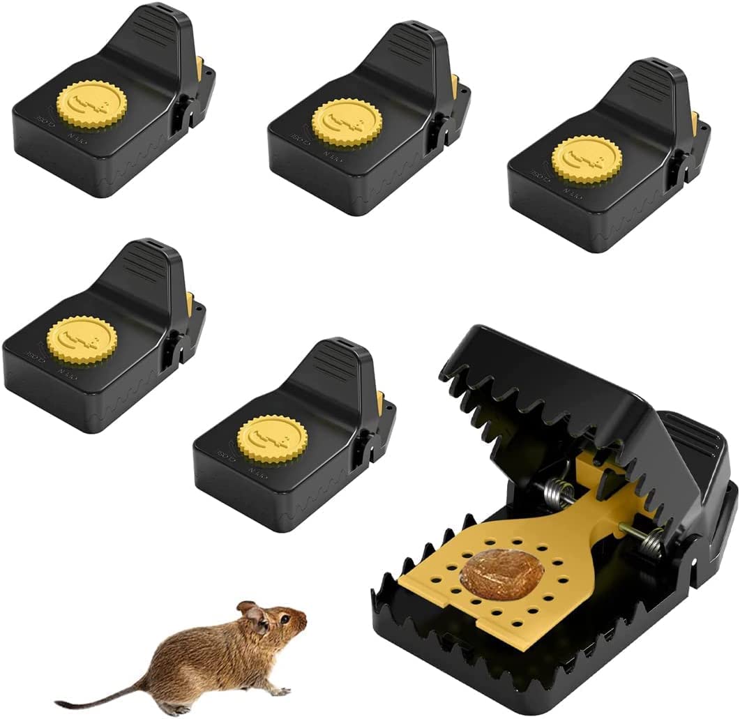 SYOSI Mouse Traps, 6 Pack Reusable and Humane Rat Traps, Rat Traps Outdoors Mouse Trap Indoor That Work Pest Control, Mice Traps Easy to Use Safe for Family, Easy to Bait No Touch Set-up