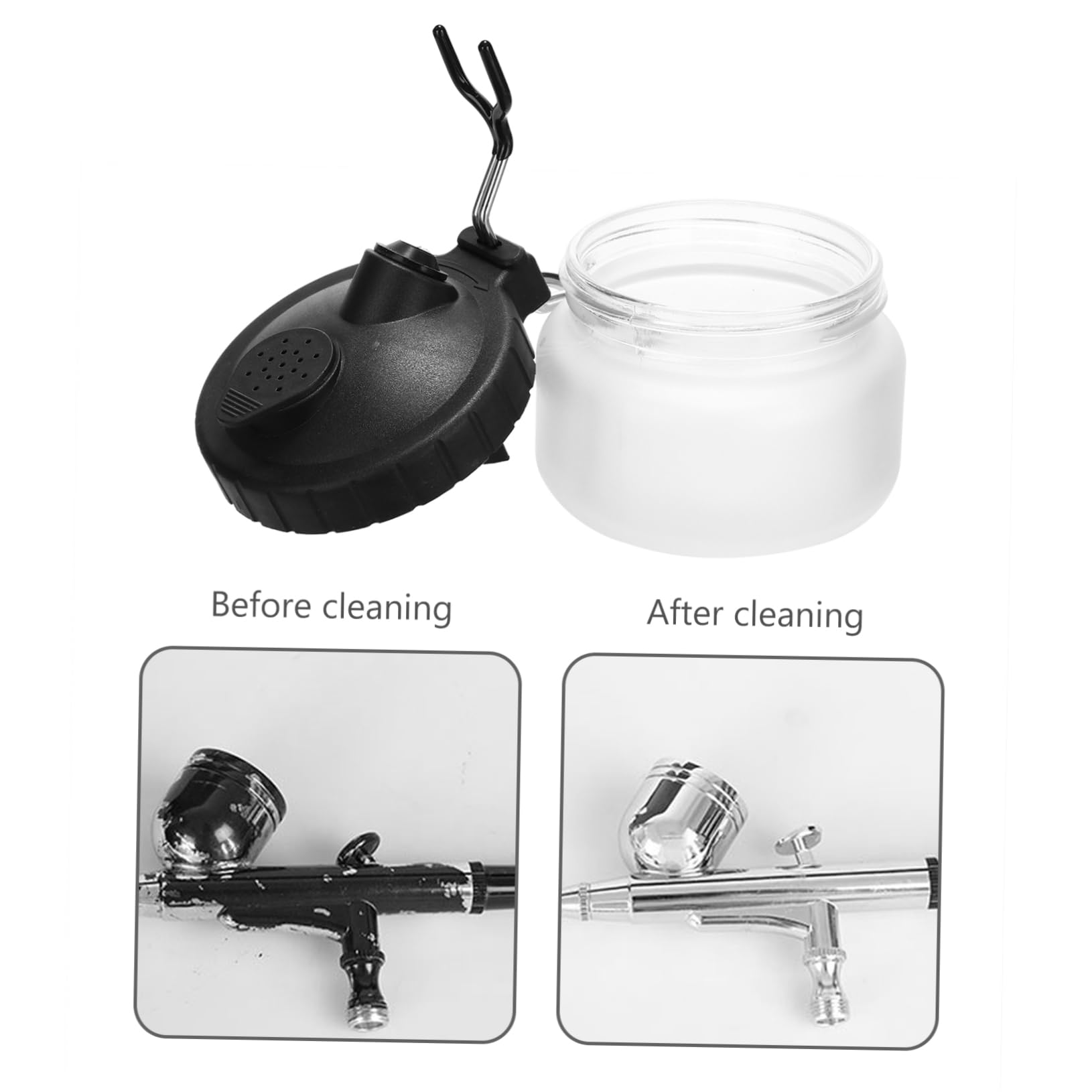 VILLCASE Professional Air Brush Spray Pen Spray Pen Cleaning Pot Nozzle Brush Cleaner