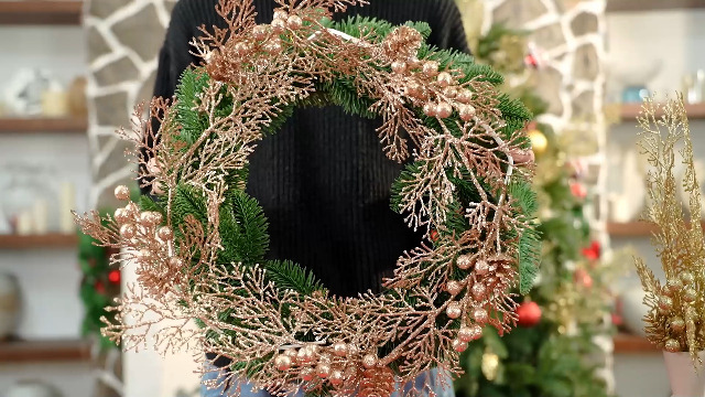 12PCS Glitter Christmas Leaf Picks - Sparkle Artificial Leaves For Tree, Wreath & Decor - View #6