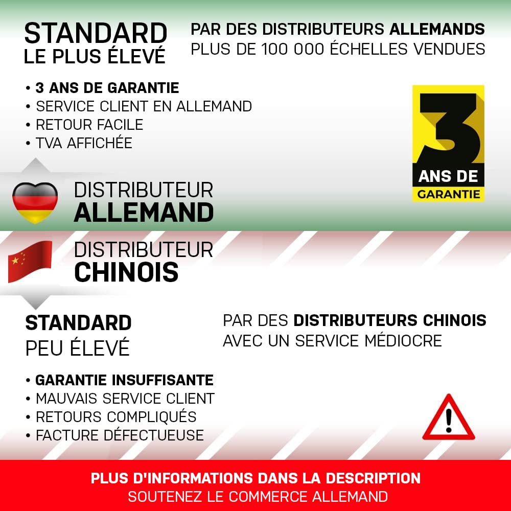 𝐂𝐑𝐀𝐅𝐓𝐅𝐔𝐋𝐋 Échelle télescopique Aluminium CF-101B | 3 Ans Garantie - Anti-pincement - escabeau - échelle autoportante - coulissante - d’Appui (2,6 m Soft-Close)