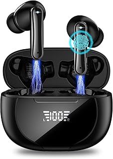 Atapeas Wireless Earbuds, Bluetooth 5.3 Headphones in Ear with 4 ENC Noise Cancelling Mic, Wireless Earphones with Deep Bass HiFi Stereo 32H Bluetooth Earbuds LED Display IP7 Waterproof Sport