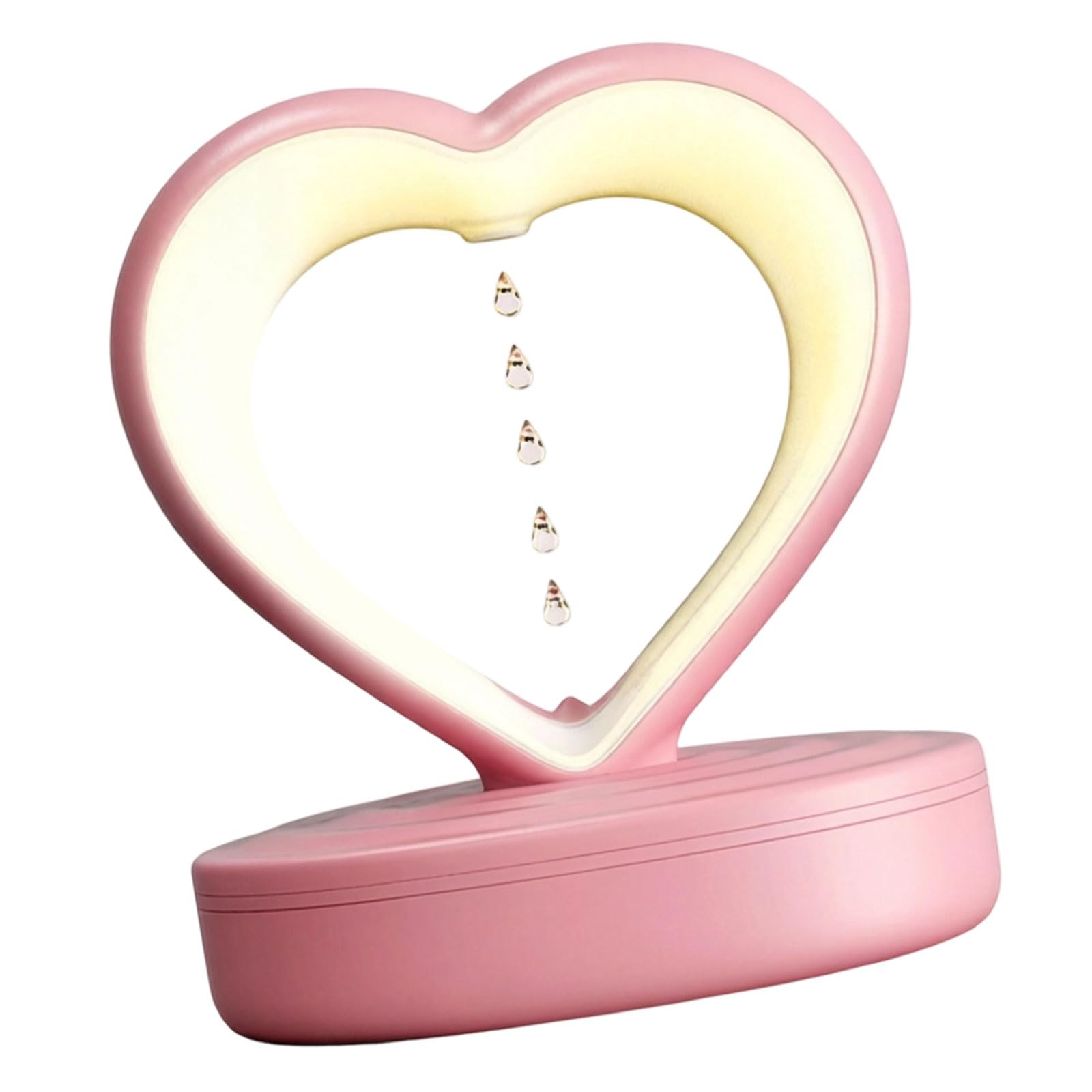 Umidificatore portatile a forma di cuore da scrivania a forma di gocce d'acqua con luce notturna per camera da letto/bagno/soggiorno a forma di cuore camera da letto