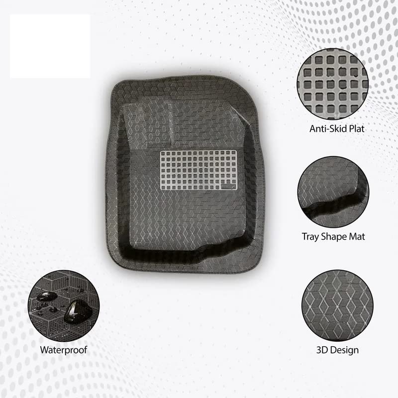 Image of EVA-Plastic 5D Car Floor Mats Compatible with Hyundai i10 Nios (Model : 2019-Till Date)-Black