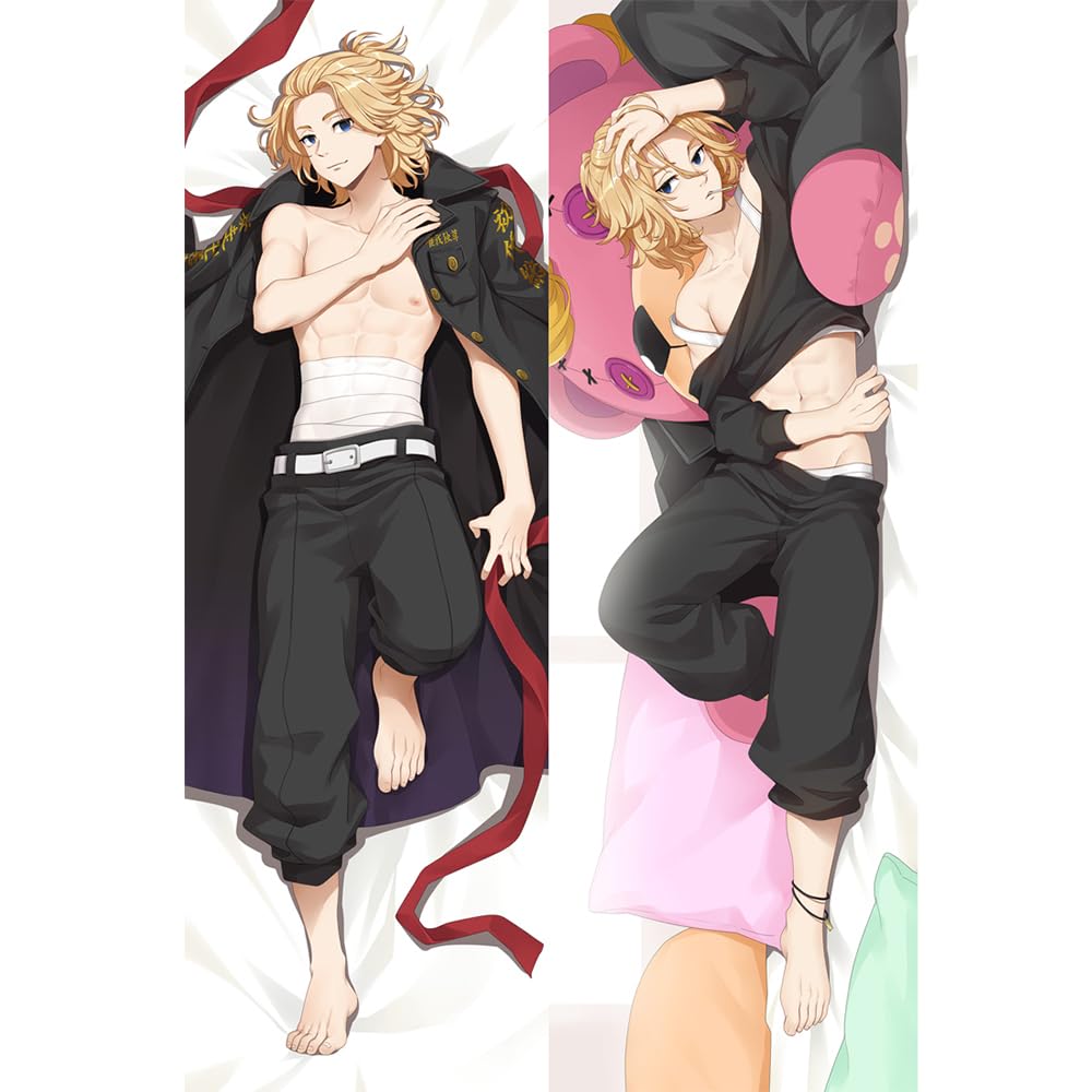 MISAKI1987 Manjiro Sano Mikey Anime Dakimakura Hugging Body Pillow Case Cover 150cm X 50cm Peach Skin (B)
