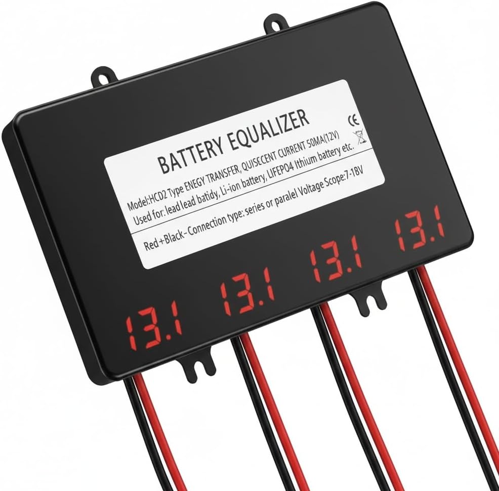 HC02 Battery Equalizer for 4 x 12V Batteries Balancer Active Voltage Lead Acid Li li-ion LiFePO4 Battery