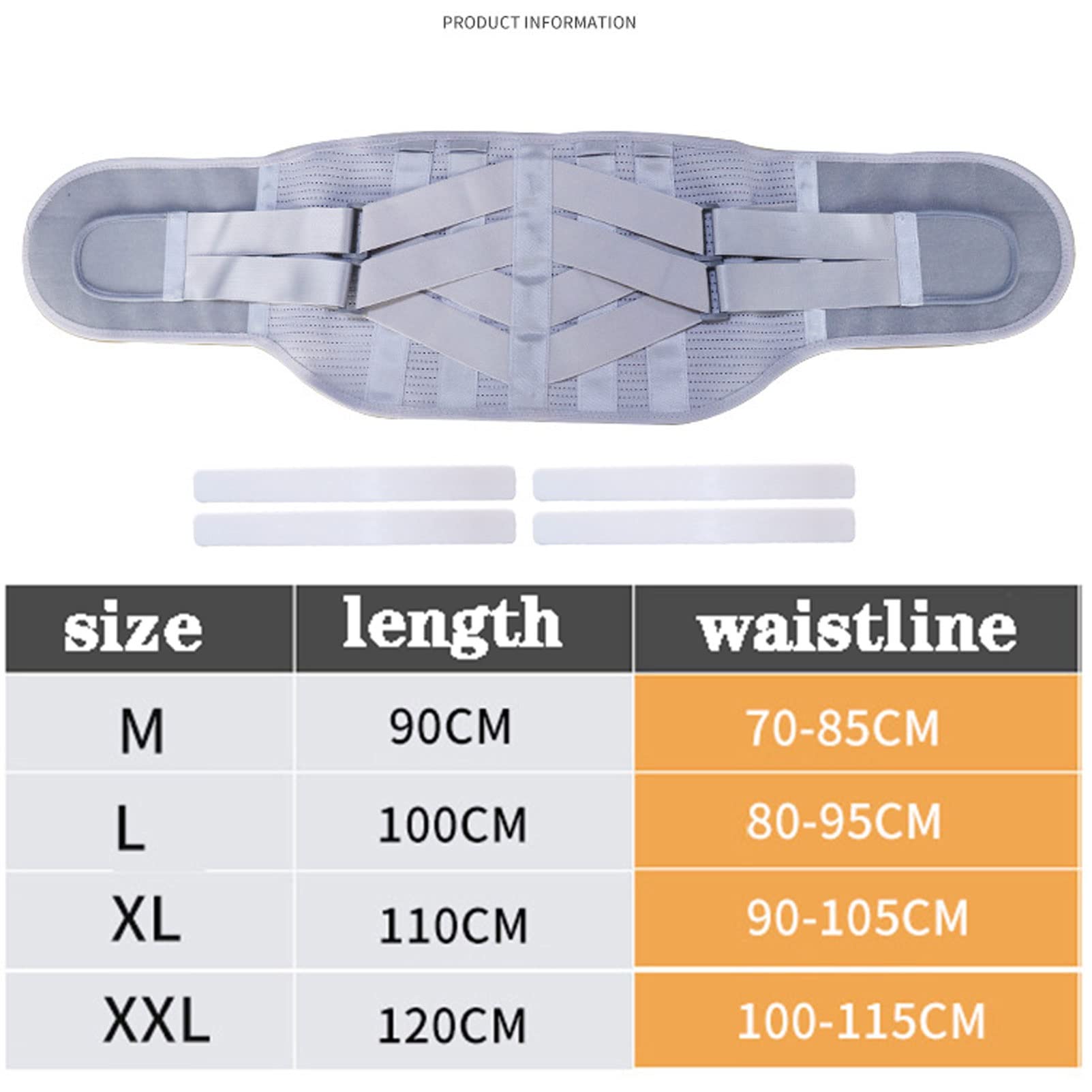 Ceinture de Soutien Lombaire - Ceinture Dorsale pour Femmes et Hommes avec Double Sangles réglables pour soulager la Douleur Sciatique Sténose vertébrale Scoliose Hernie discale (XXL) ()