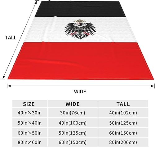 Miniatura 3 de Manta sherpa de franela suave con bandera del imperio alemán, manta ligera y acogedora para sofá y cama, 80 x 60 pulgadas