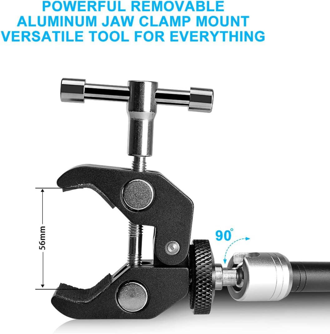 11" Adjustable Magic Arm DSLR Mirrorless Action Camera Camcorder Smartphone LCD Monitor Video Vlog Rig w/Clamp Holder Mounts fit for GoPro iPhone