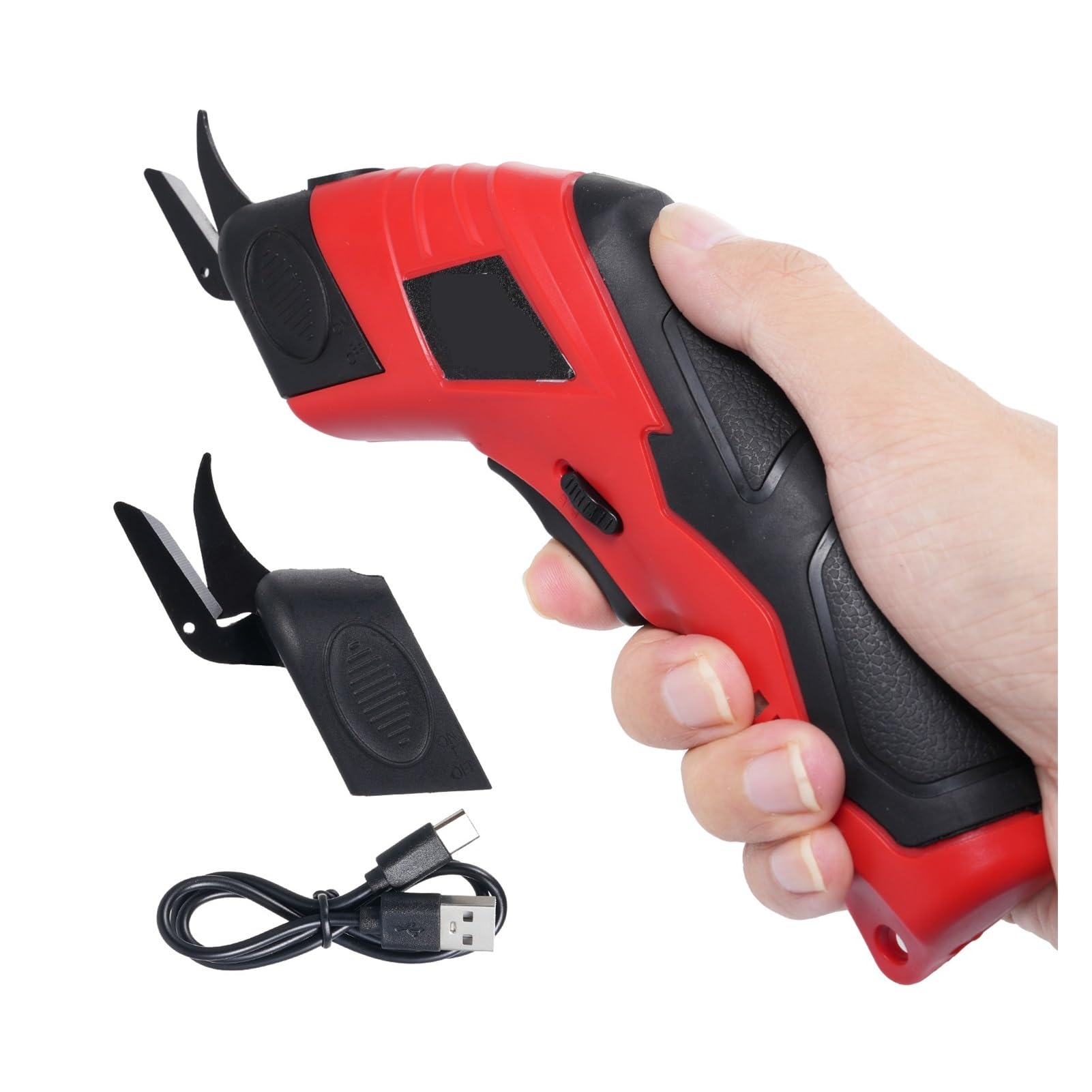 Tijeras Eléctricas Inalámbricas De 4,2 V Con Hojas Acero Tungsteno Reemplazables, Recargables, Interruptor Corte Máximo 9 Mm Corte suave(With 2pcs Blade)