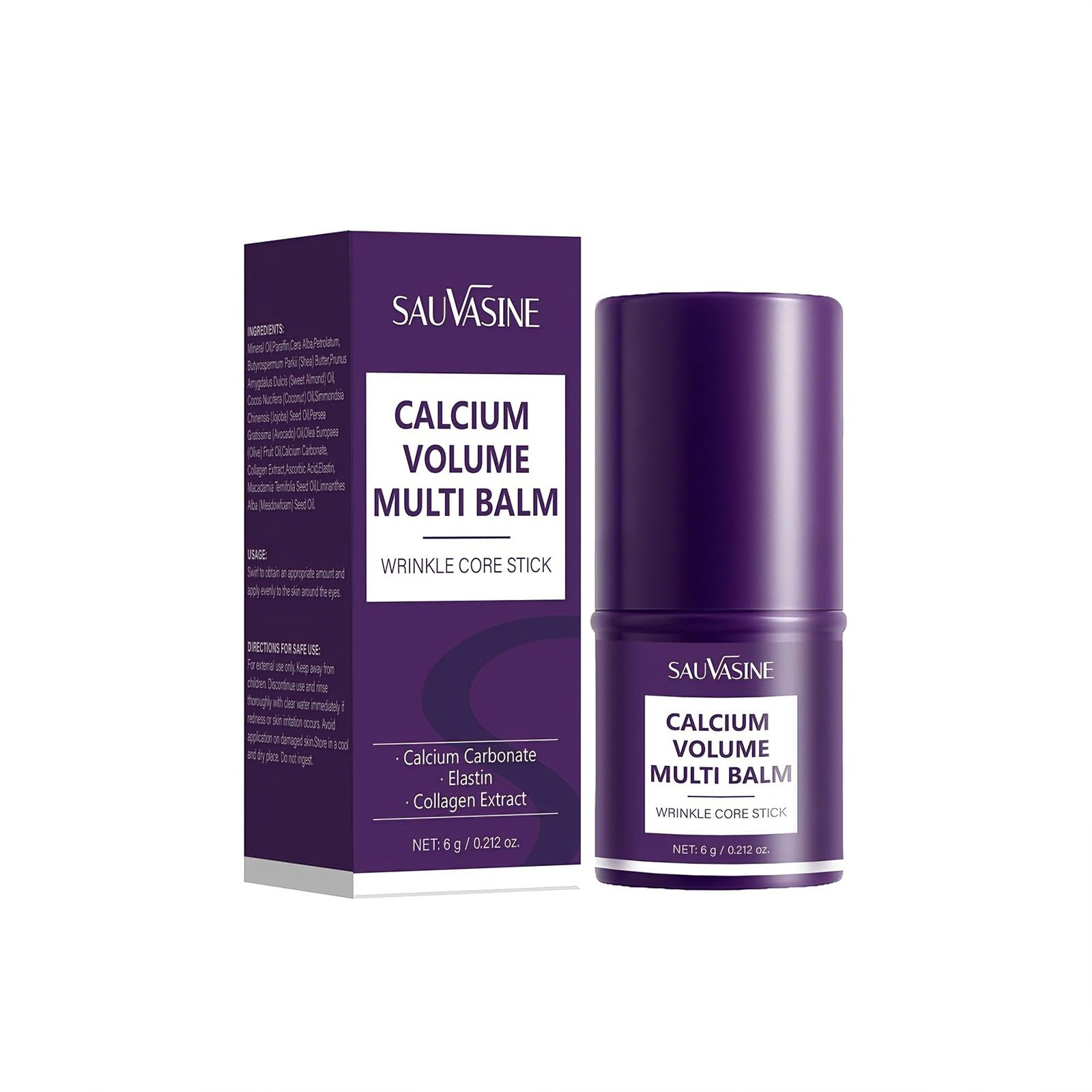 1 Stick Trattante Multi-Azione al Calcio, Balsamo Coreano Anti-Età per il Contorno Occhi, Effetto Liftante e Idratante Istantaneo con Collagene e Shea