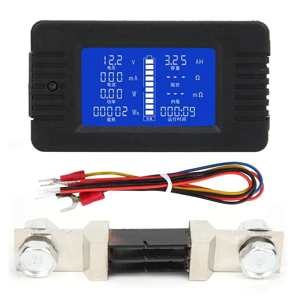 Batteriemonitor PZEM-015 mit 300A Shunt und LCD-Display zur Messung von Batteriestrom, Spannung, Leistung, Energie und Kapazität im Bereich 0-200V 0-300A