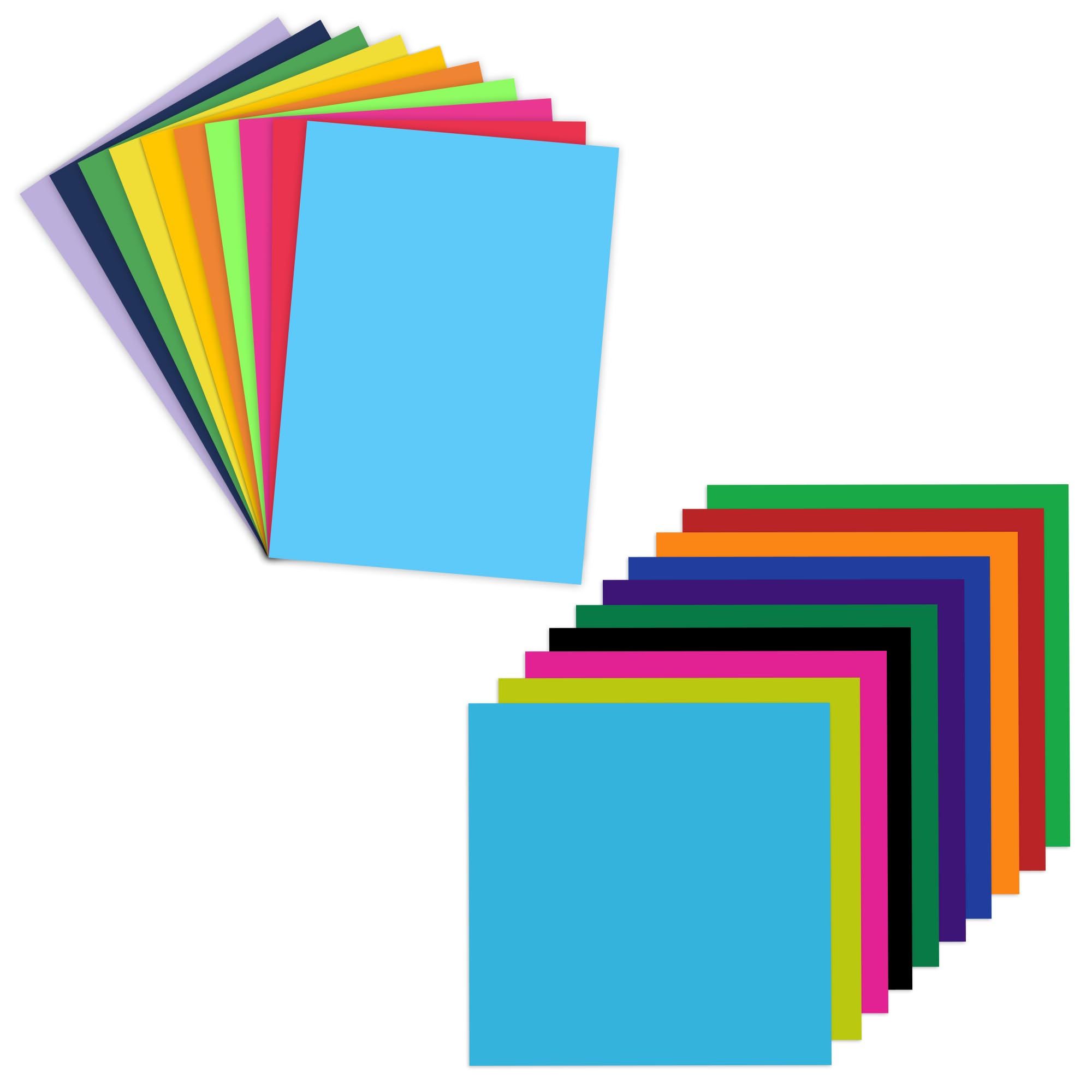 Lakeer Combo Pack A4 Neon Color Paper 100 Sheets + 15 cm X 15 cm Origami Paper 100 Sheets Combo Pack of 2 for Scrapbooking, Craft Project