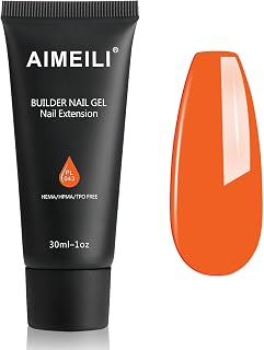 AIMEILI Poly Nail Extension Gel Orange Builder Nail Gel Hema Free Poly Nail Enhancement Nail Art Design DIY Salon Nail At Home Gift for Women Nail Gel - 043