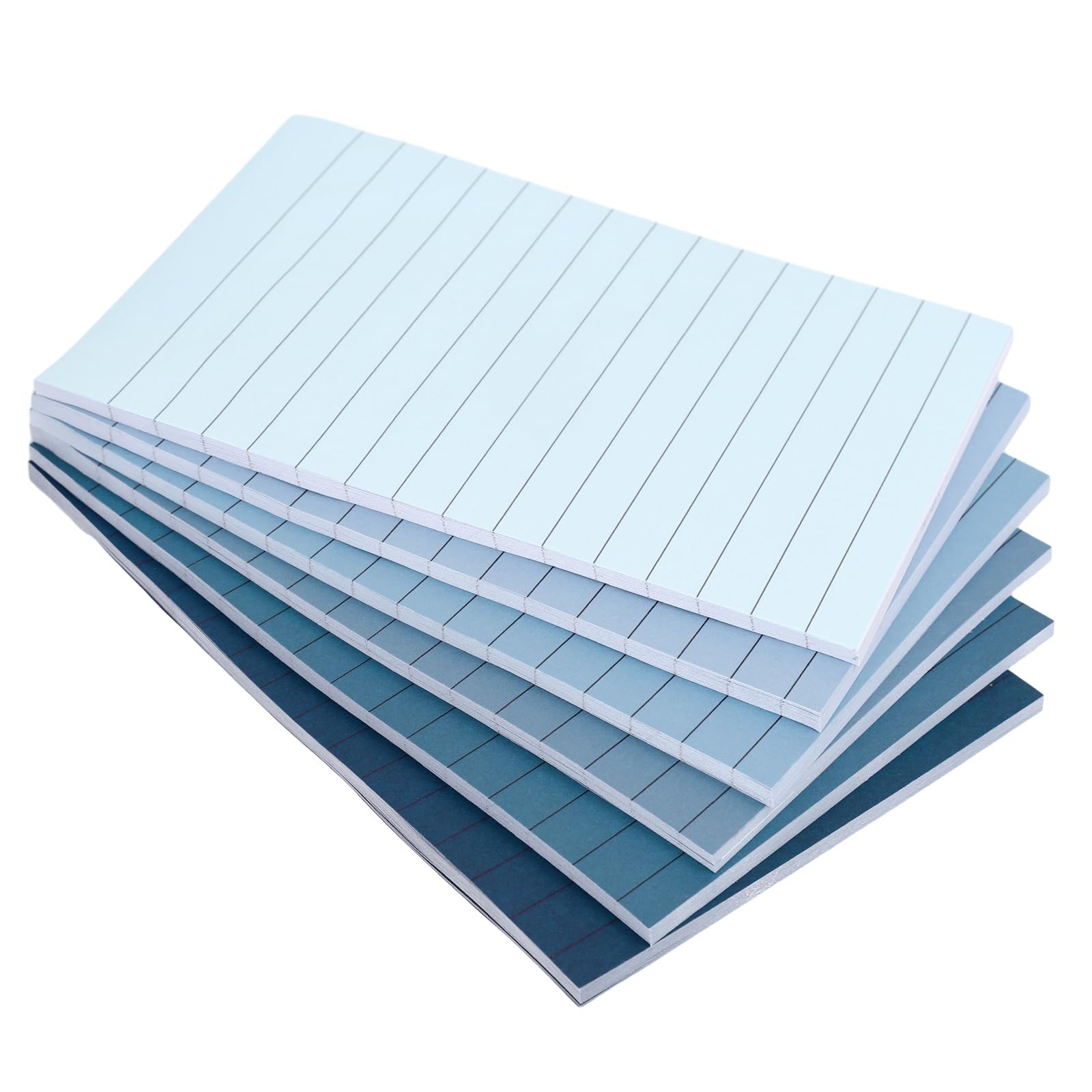 JarThenaAMCS 12Pcs Blue Lined Sticky Notes 6 Colors Gradient Blue Self-Adhesive Notepads Removable Memo Pad for Office School Home Supplies, 4 x 6