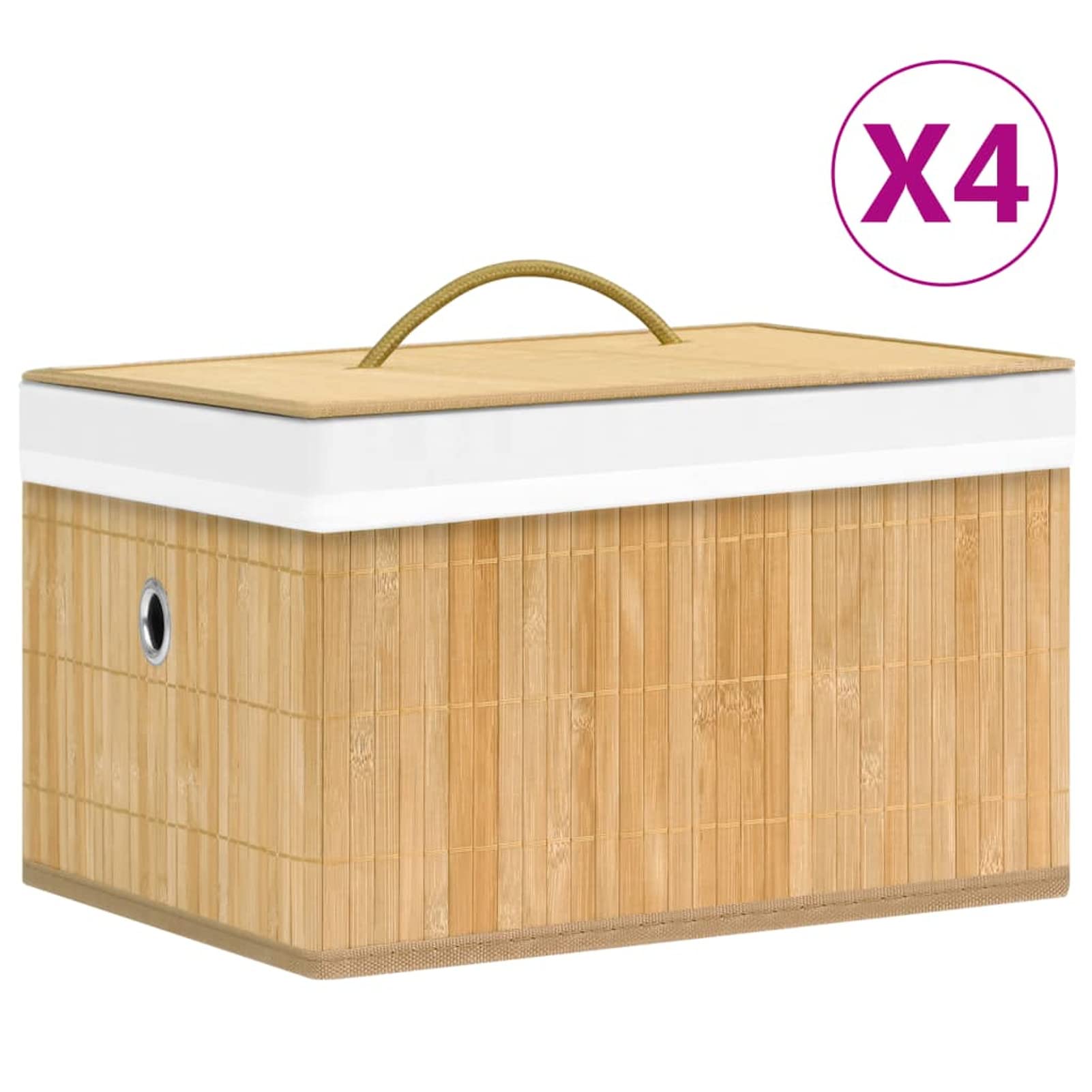 Bambus Aufbewahrungsboxen 4 STK Spielzeugkiste, Aufbewahrungskiste, Kleideraufbewahrung, Kleideraufbewahrung & Organisation,