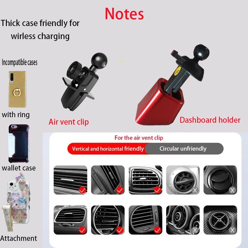 Miniatura 4 de Soporte inalámbrico para cargador de automóvil, sujeción automática, batería integrada, tablero de ventilación, lindo demonio rojo para mujer para