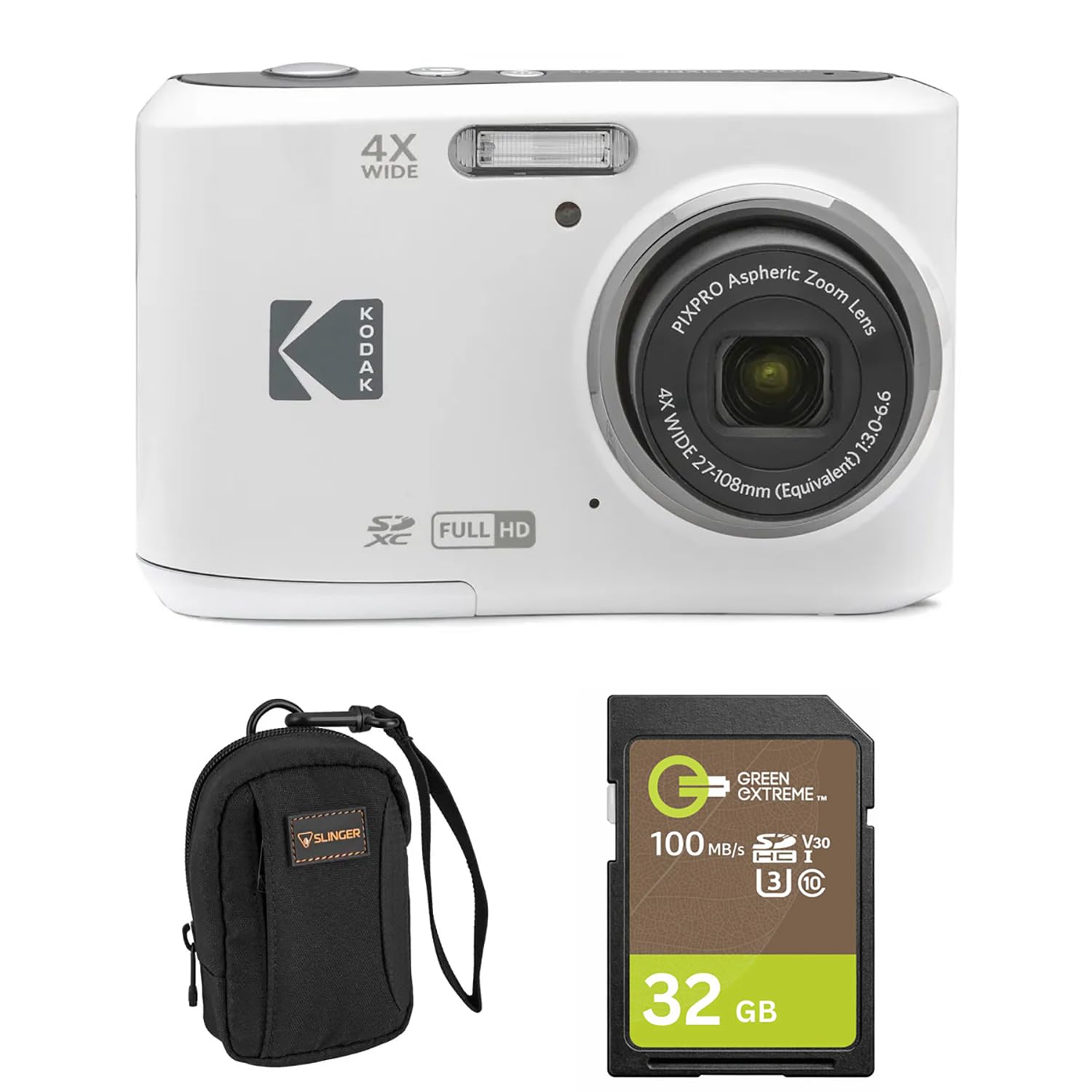 Kodak PIXPRO FZ45 Friendly Zoom 16MP Full HD Digital Camera, White, Bundle with 32GB Memory Card and Camera Bag-picture-18