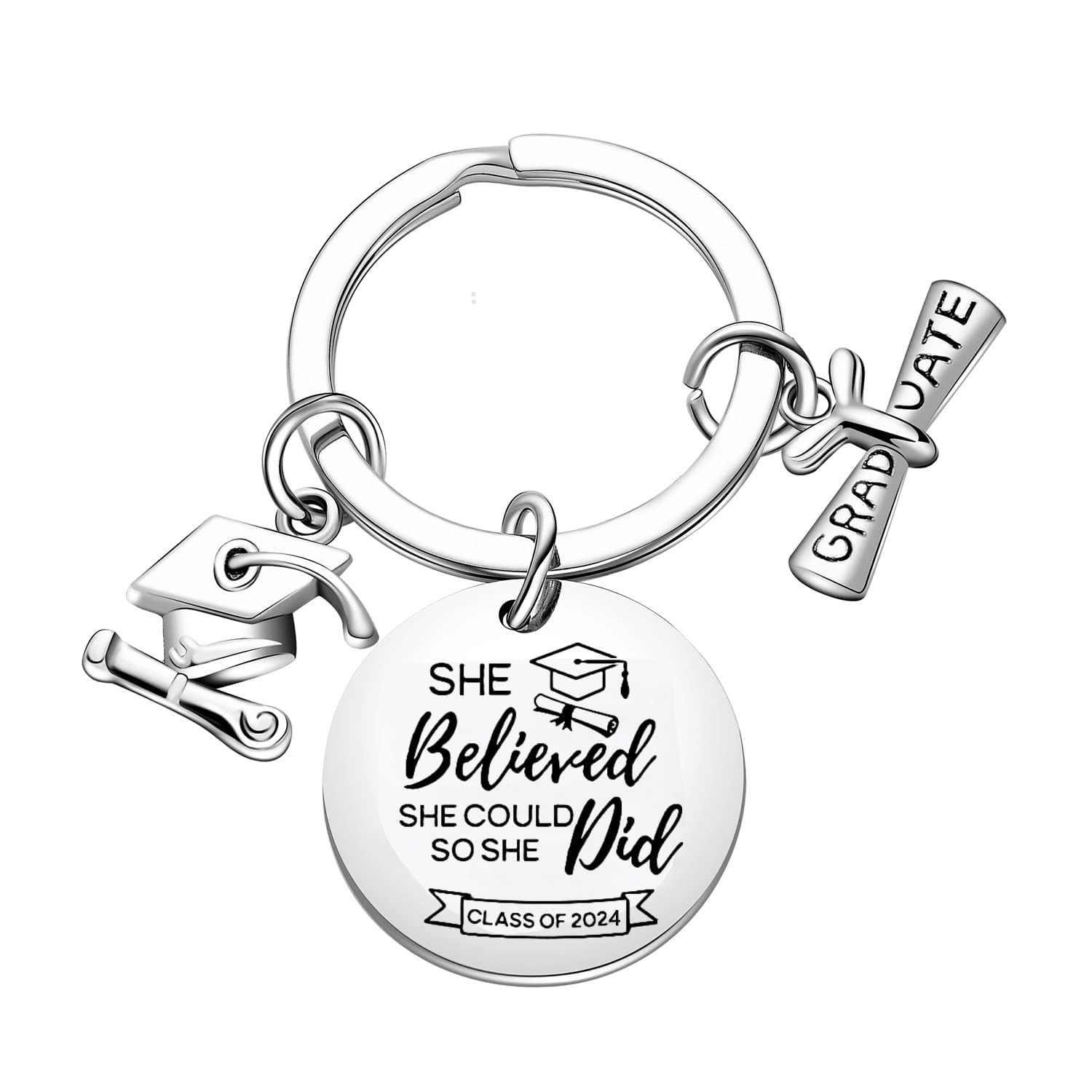 malyunin2024 Graduation Gifts Inspirational Keychain She Believed She Could So She Did Keychain