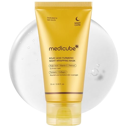 medicube Kojic Acid Turmeric Overnight Wrapping Peel Off Mask β Brightens & Defends Against Skin Stress for a Clear, Glowing Complexion, Korean Skincare, 2.53 fl. oz. - Kojic Acid Tumeric