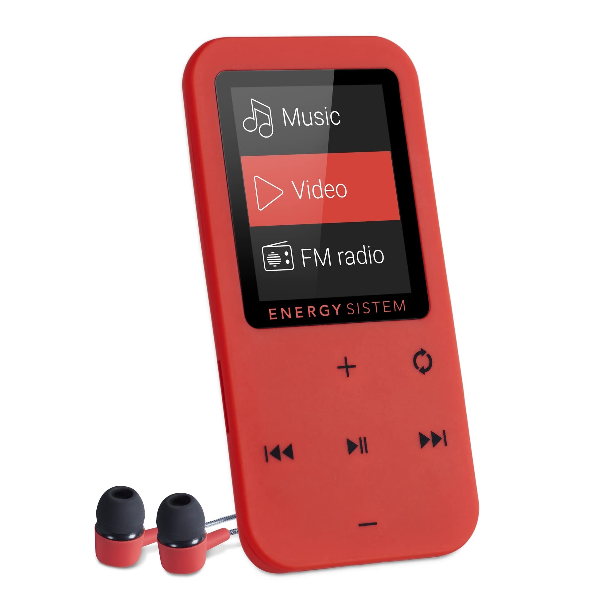 Energy Sistem MP4 Touch Coral (MP4 Player, in-ear earphones included, 8 GB, touch buttons, FM radio, microSD), Aux