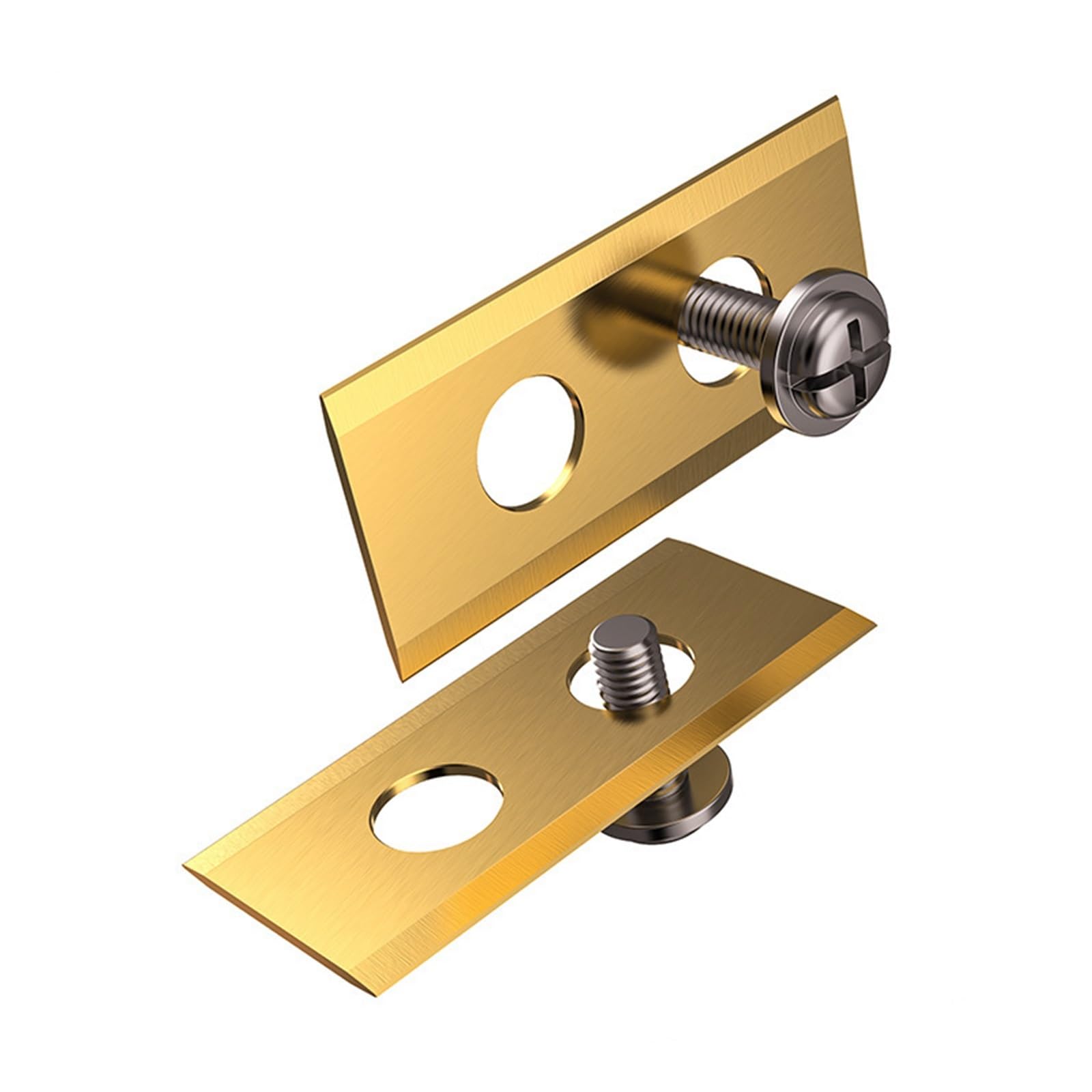 Genérico Cuchillas for cortacésped Robot, compatibles con Worx/Landroid, Cuchillas de Repuesto for cortacésped(45pcs-Golden,Double-Hole)