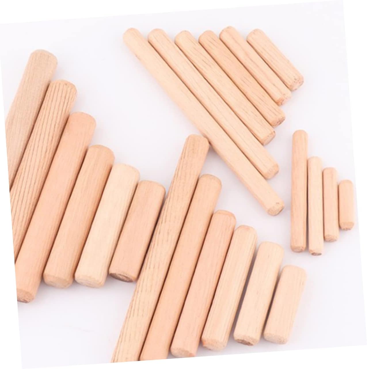SOLUSTRE 400pcs Assorted Wooden Dowels Fluted Wood Plugs for DIY Crafts Furniture Assembly Cabinetry for Home Projects Various