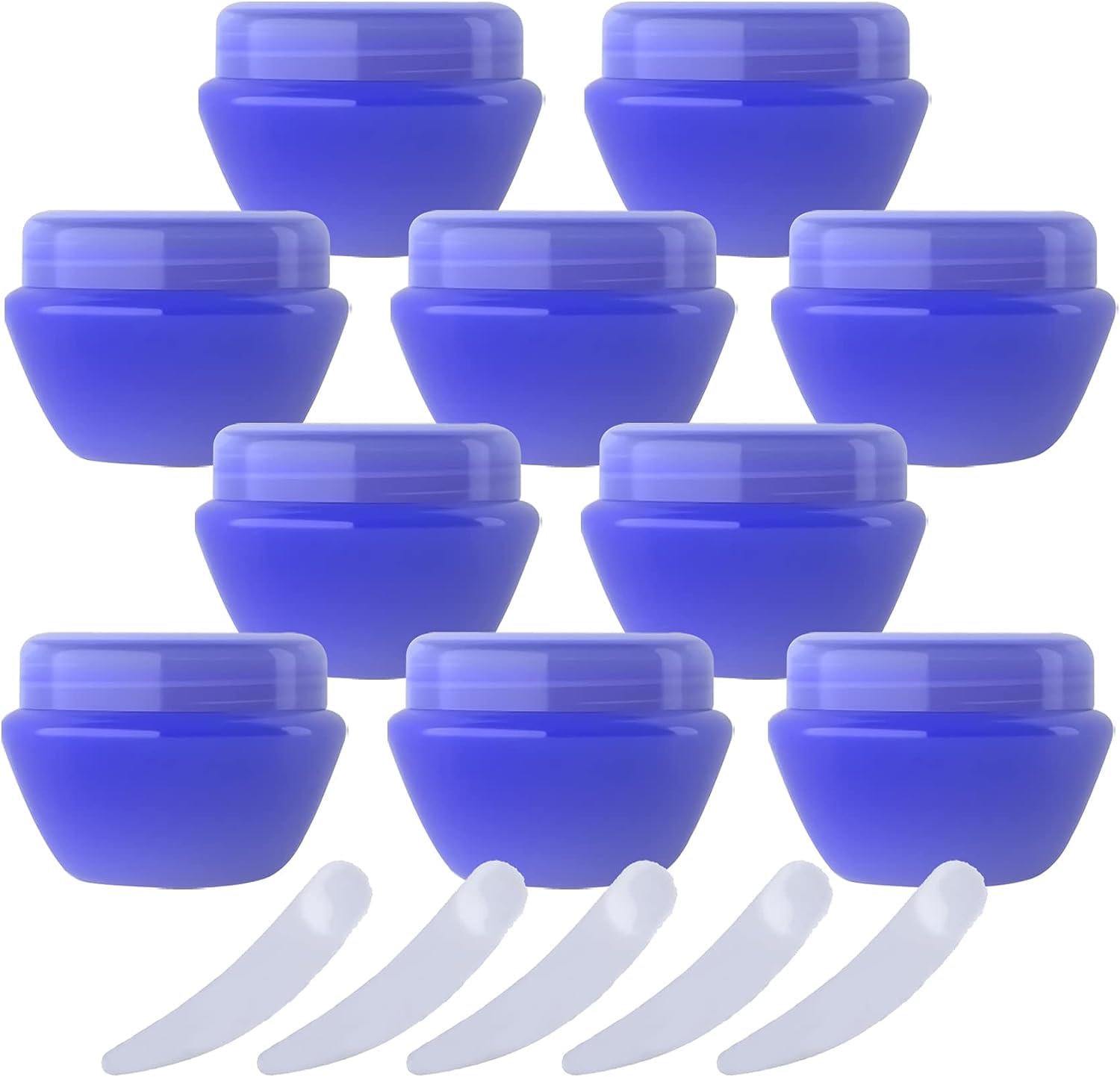 KRXSOBNV Cosmetic Jars, Pack of 20,Plastic Cream Jars Cosmetic Pots, Mushroom Shape Containers Storage Pot for Travel(Blue,5ml)