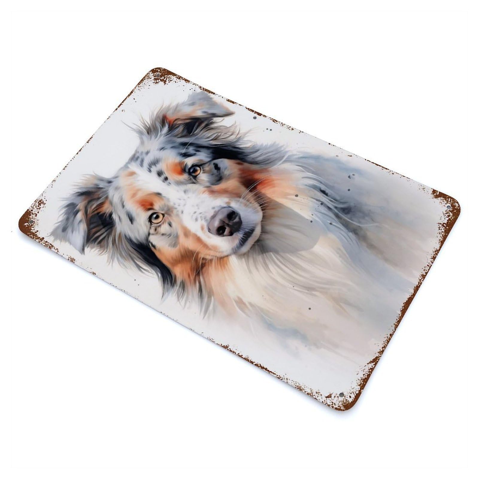 Australian Shepherd Dog Retro Metal Sign 11.8"x7.9", for Pub, Kitchen And Man Cave Decor, Industrial Home Decor