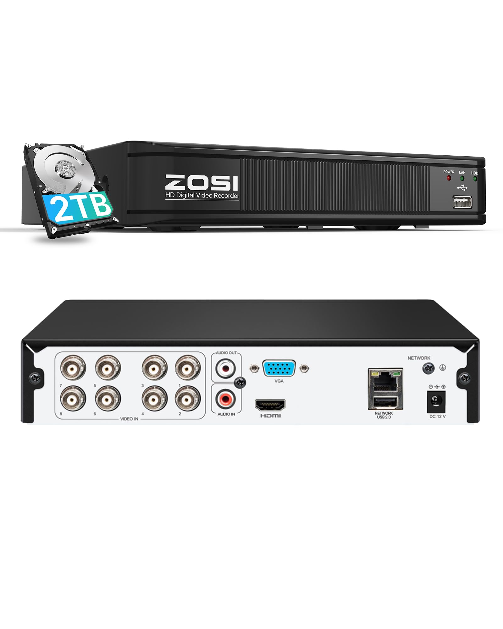 ZOSI 1080P 8ch 1tb ai機能防犯カメラレコーダー Amazon.co.jp: ZOSI 1080P 防犯レコーダー8ch 1TB ahdレコーダー 防犯