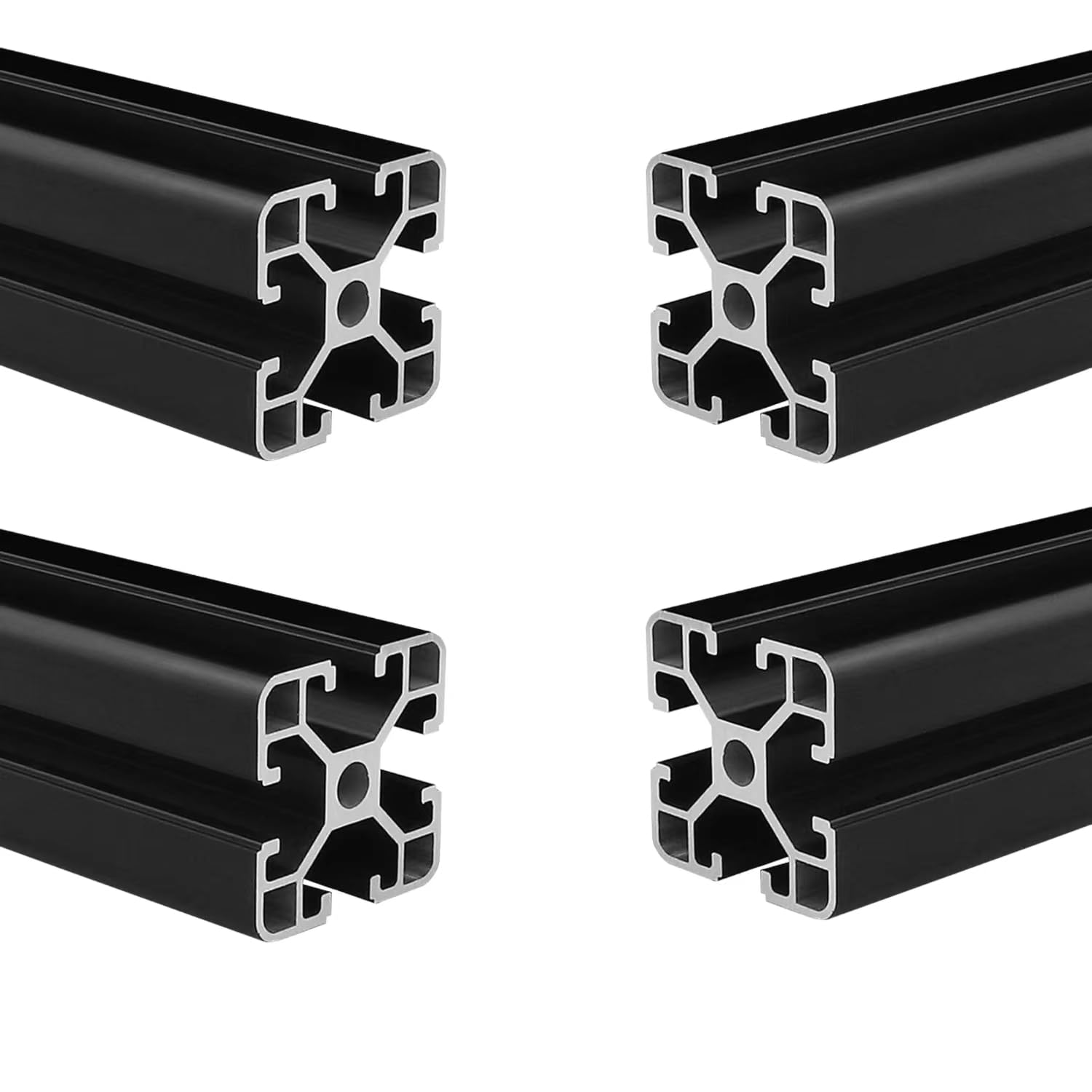 AluProfil 4040 Alu Profil 400mm T Typ Schwarz Aluminium Profile 40x40 Europäischer Standard Eloxierte Linearschiene Extrusion 4 Stück, für 3D Drucker und CNC