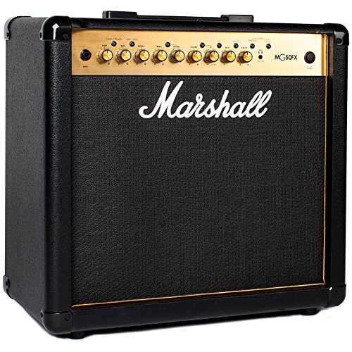 Marshall MG50GFX Amplificador combinado de guitarra con FX incorporado, de práctica adecuado para guitarra eléctrica, Negro y dorado, With Effects, 50W