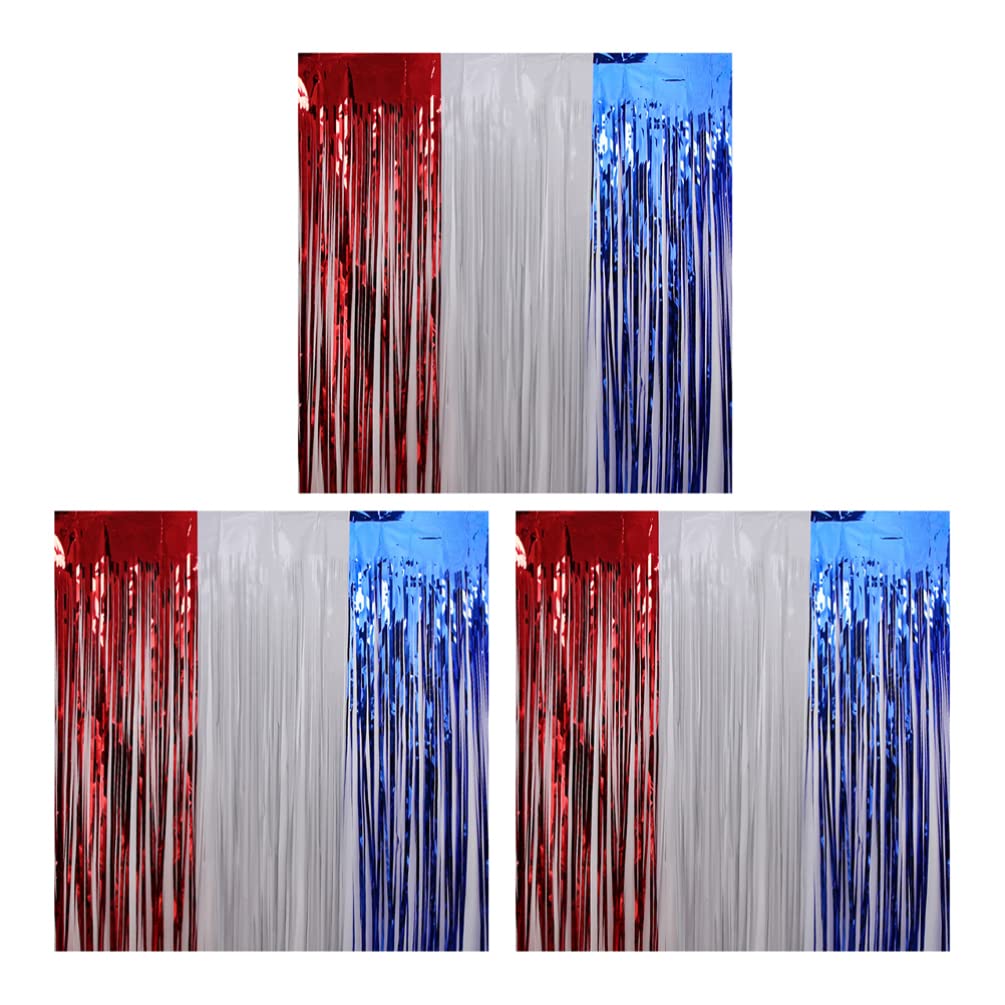 Buy ABOOFAN 3pcs 4th of July Party Red White Blue Tinsel Foil Fringe