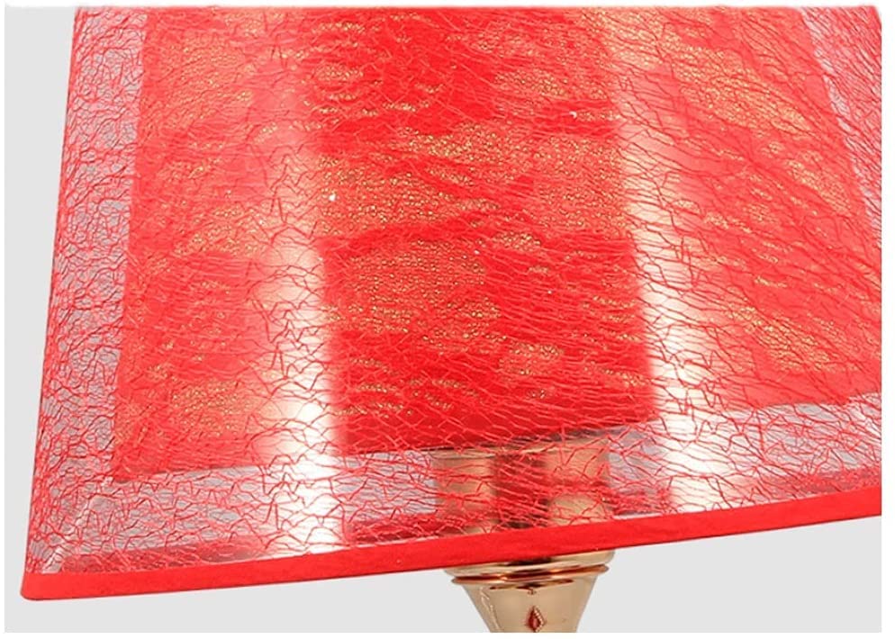 Lampka nocna Lampa Stołowa Z USB Kryształowa Lampka Nocna LED Lampa Biurkowa Do Sypialni Salon Lampka Nocna Do Pokoju Weselnego PVC E27 lampa stołowa (Color : A-Red, Size : Remote switch)