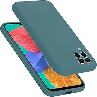 (Samsung Galaxy M33 5G) Shockproof Liquid Silicone Back Case Cover with Fur Lined Interior and Full Camera Cover Compatible with Samsung Galaxy M33 5G (Oil)