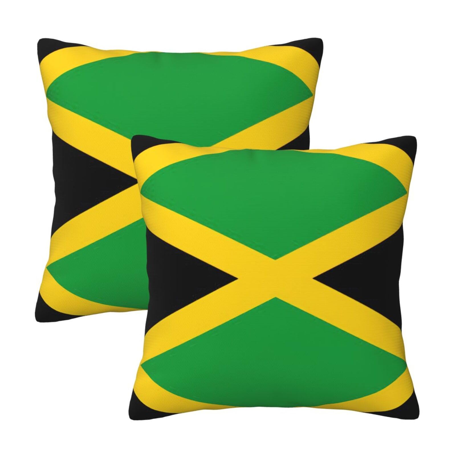 RRhgipp Jamaica Flag Throw Pillow Cases Decorative Cushion Covers Couch Bed Sofa Decoration Xmas Gifts Bed