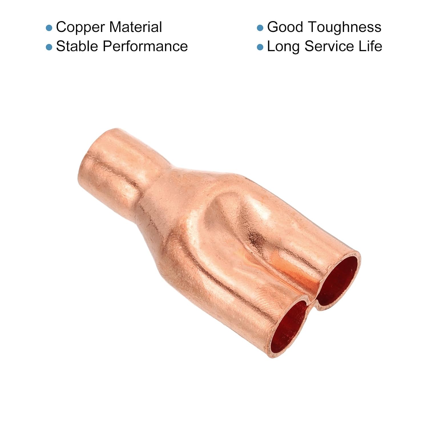 PATIKIL 3/8" x 3/8" x 3/8" ID Tee Tee Y Type Copper Fitting, 6 Pcs Welding Joint Split Union Intersection for HVAC, Air Conditioning Refrigeration System