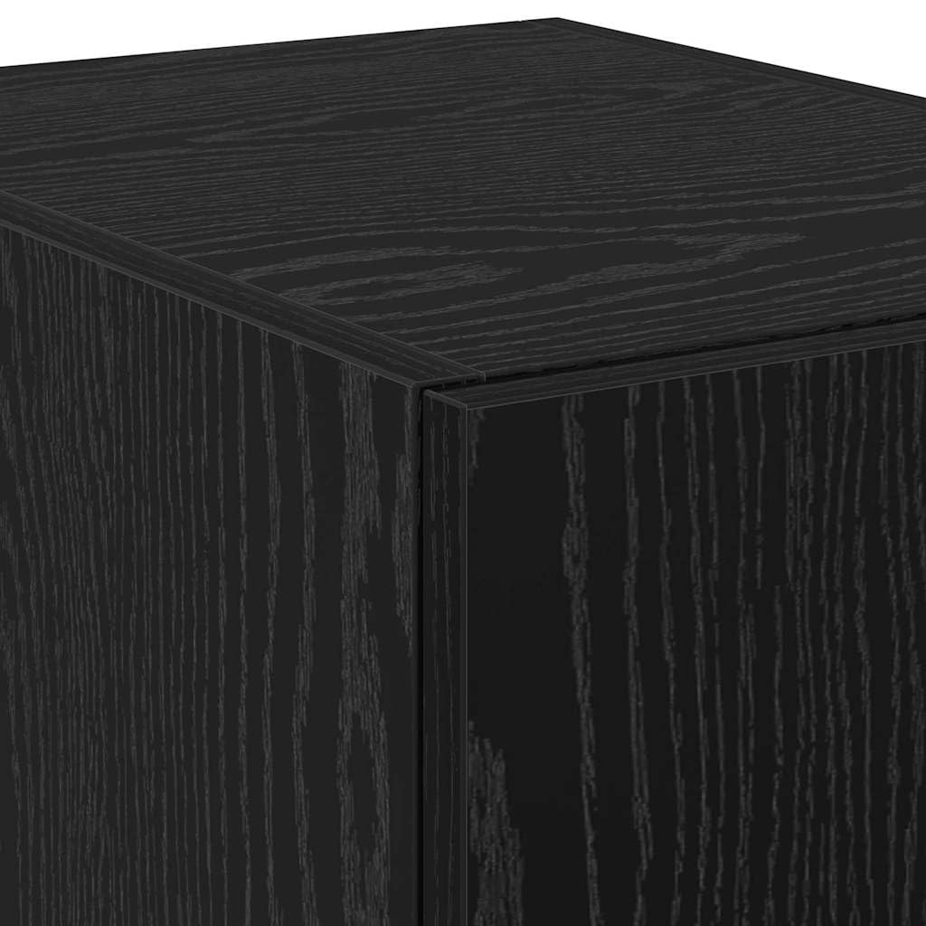 vidaXL Aparador Alto Roble Negro 40 x 42,5 x 185 cm, Alto Mueble Rectangular, Unidad Moderna de Almacenamiento, Gran Armario Interior con estanterías Verticales